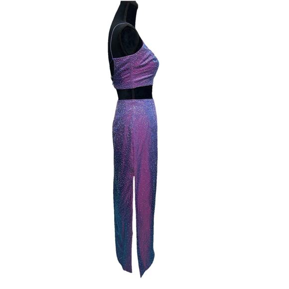 Vintage Alyce Maxi Gown Dress Sz 4 Purple Y2K Goth Whimsigoth 90S Beaded Lace Up - Picture 3 of 16
